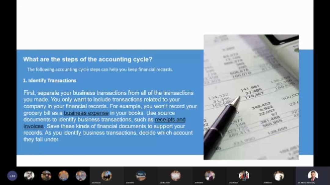 دورة تدريبية في جامعة جدارا حول كيفية اعدد القوائم المالية لطلبة قسم المحاسبة 