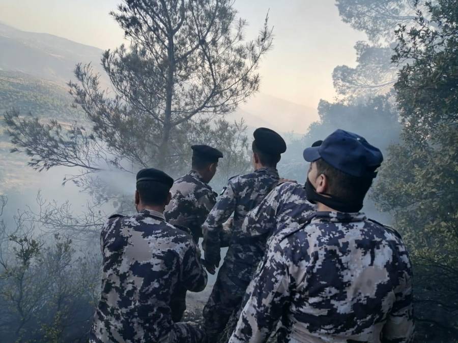 الدفاع المدني يتعامل مع حريق أعشاب جافة وأشجار حرجية في محافظة جرش