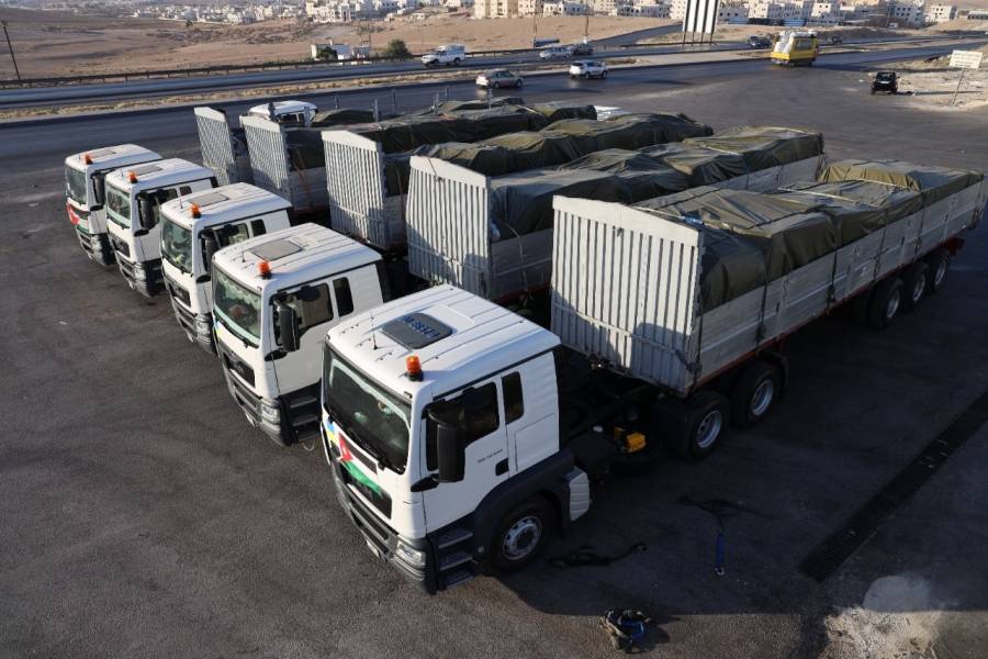 الخيرية الهاشمية تسير قافلة مساعدات انسانية إلى قطاع غزة