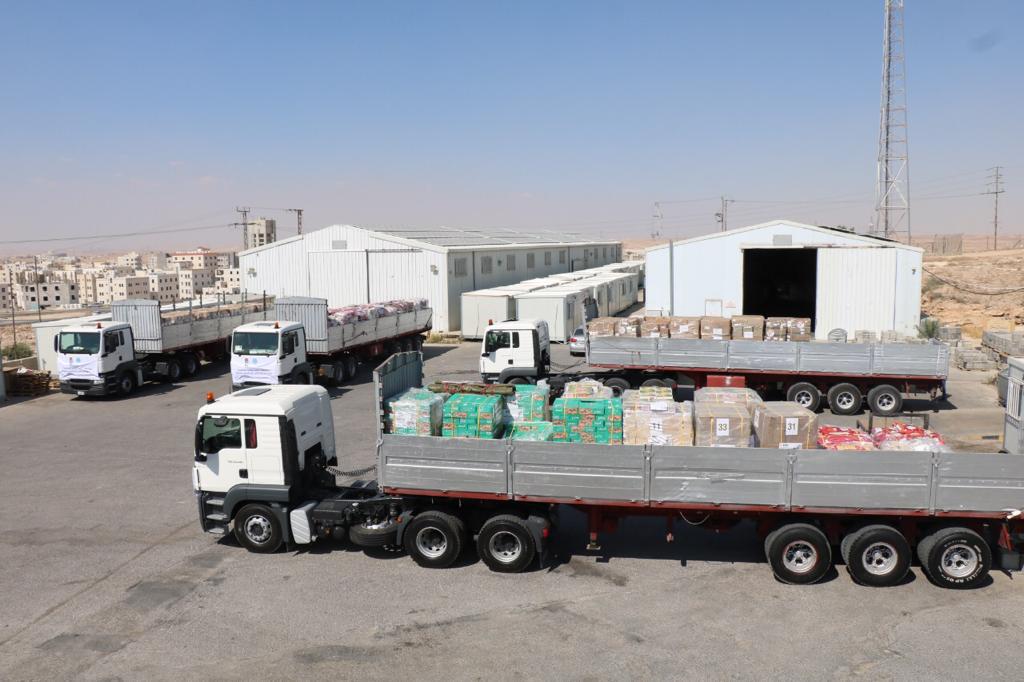 ًًًًًًالخيرية الهاشمية تسير قافلة جديدة من المساعدات الانسانية إلى قطاع غزة