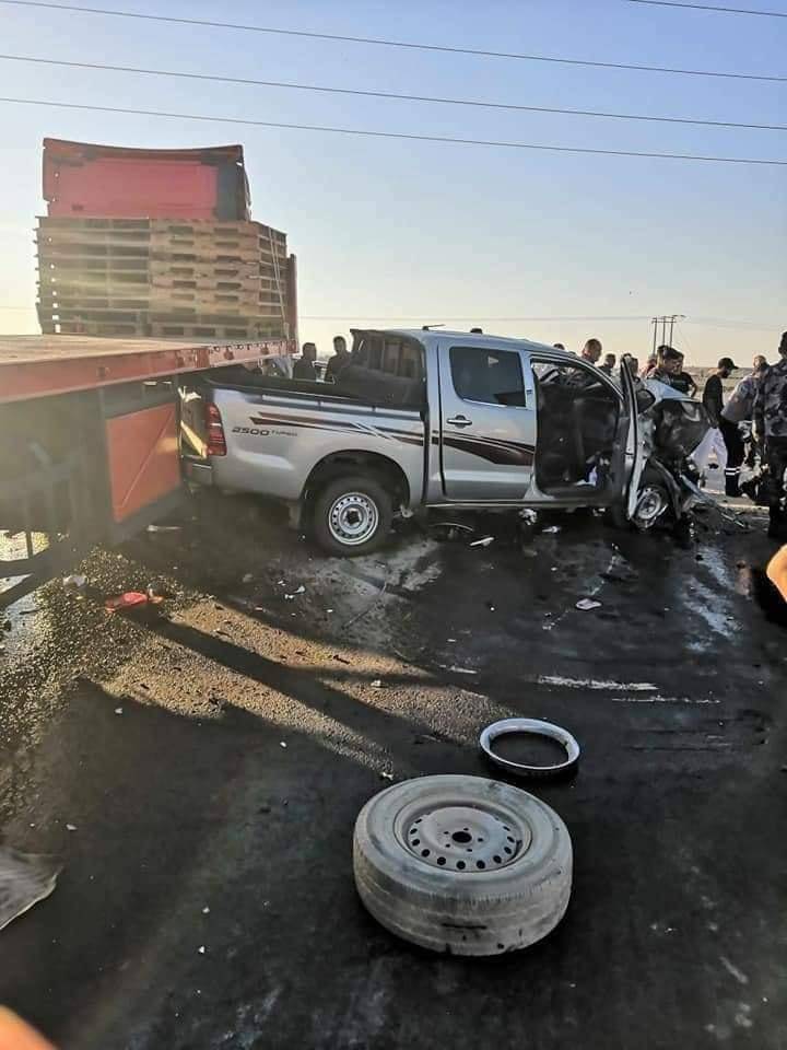 وفاة زوجين واصابة اربعة من اطفالهم وشخص آخر اثر حادث تصادم في محافظة معان
