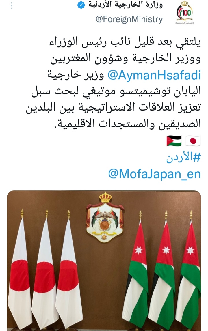 الصفدي يلتقي نظيره الياباني في عمّان