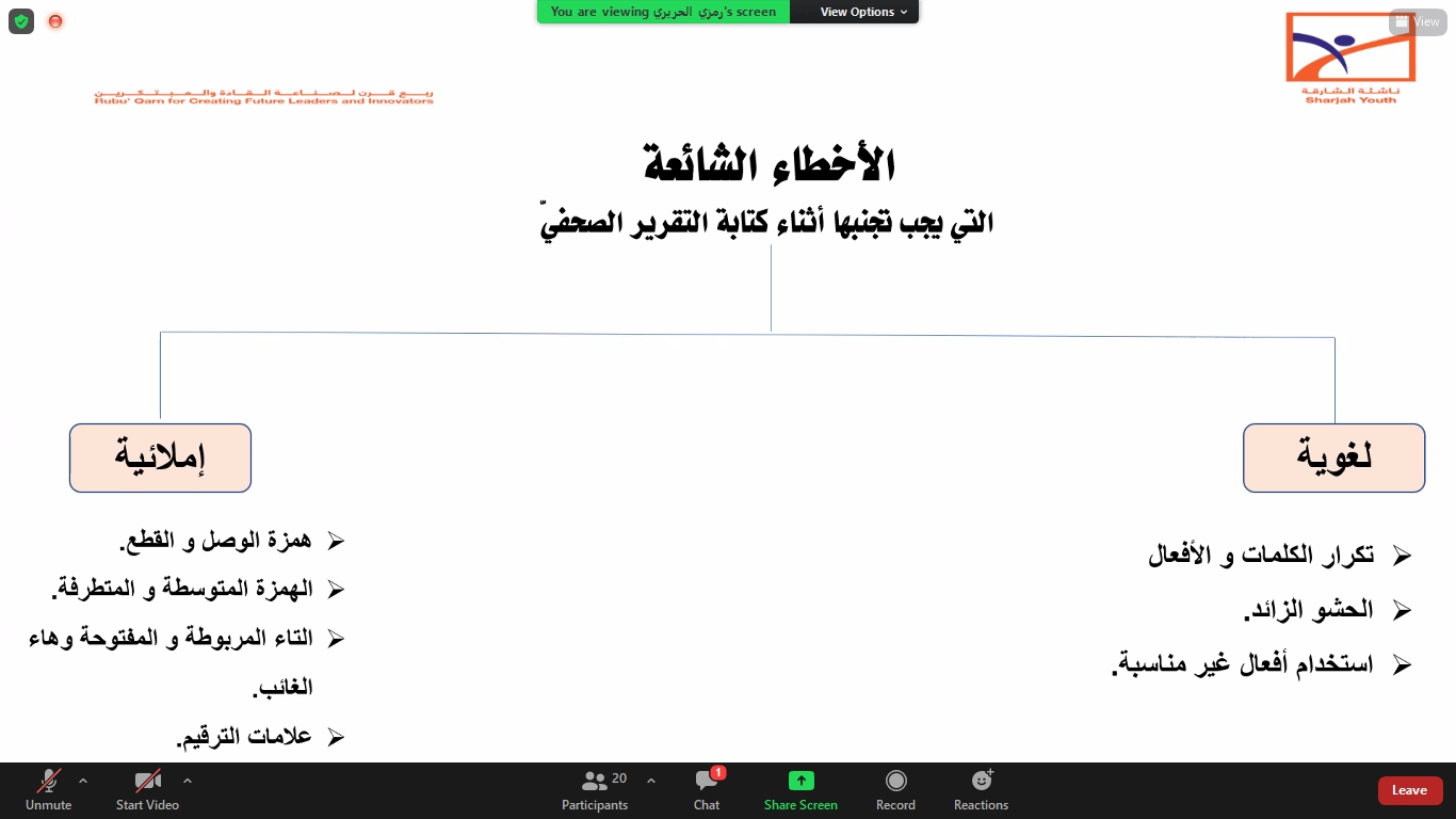 ناشئة الشارقة يتدربون على التحدث بمهارة وكتابة التقارير الصحفية