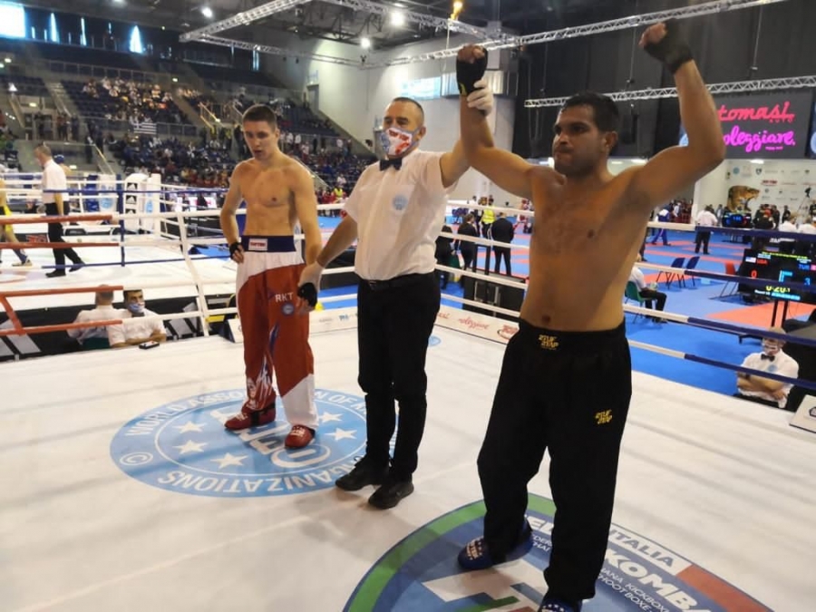 لاعب فريق الأمن العام للكيك بوكسينغ علي خلف يحصد برونزية بطولة العالم