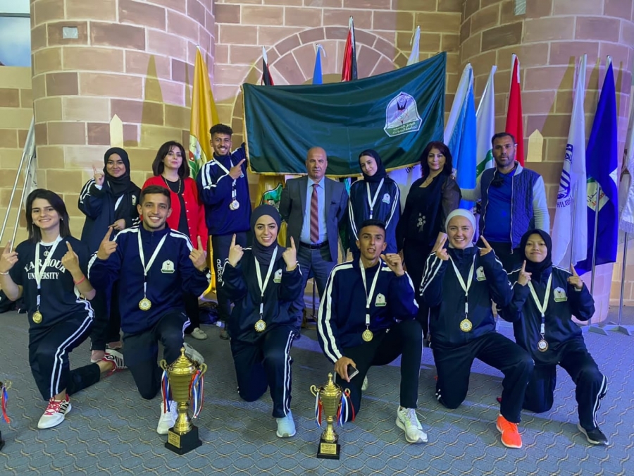 اليرموك حصد كأس المركز الأول لفرق الضاحية وفردي الضاحية وكأس المركز الثالث للريشه الطائرة في  الدورة الرياضية للجامعات الأردنية