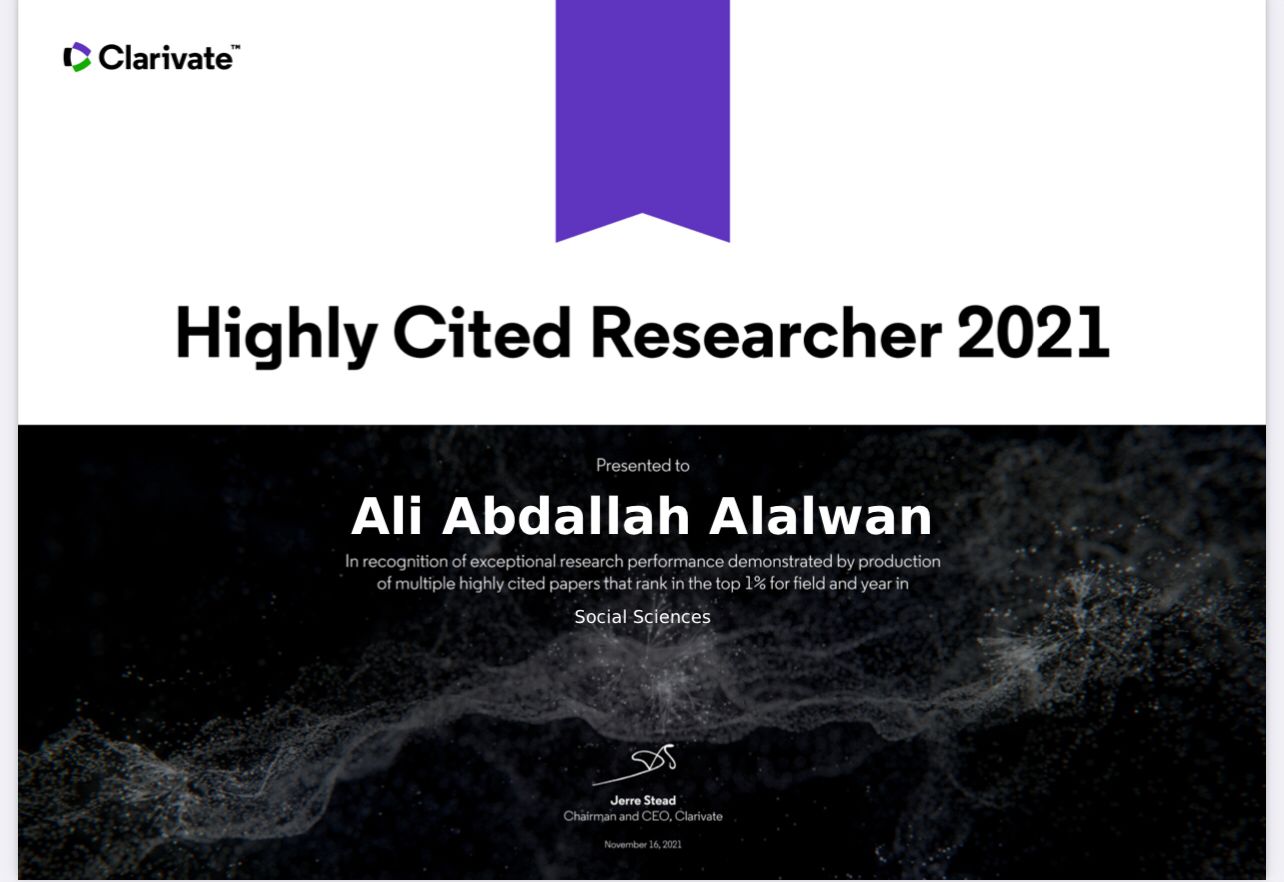 باحث في البلقاء التطبيقية ضمن قائمة العلماء الاكثر تأثيراً