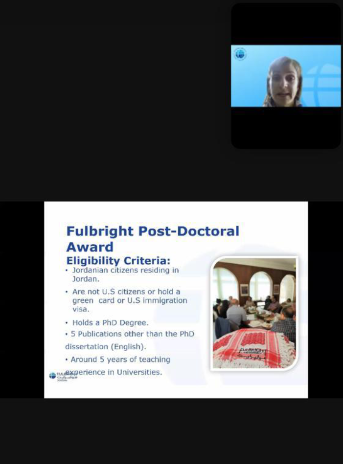 البلقاء التطبيقية واللجنة الأردنية الأمريكية للتبادل الثقافي تنظمان محاضره حول برنامج منح مؤسسة فولبرايت