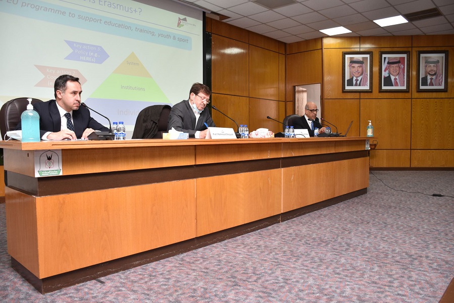  اليرموك تستضيف فعاليات اليوم التعريفي بالمرحلة الثانية من برنامج إيراسموس بلس لتطوير التعليم العالي