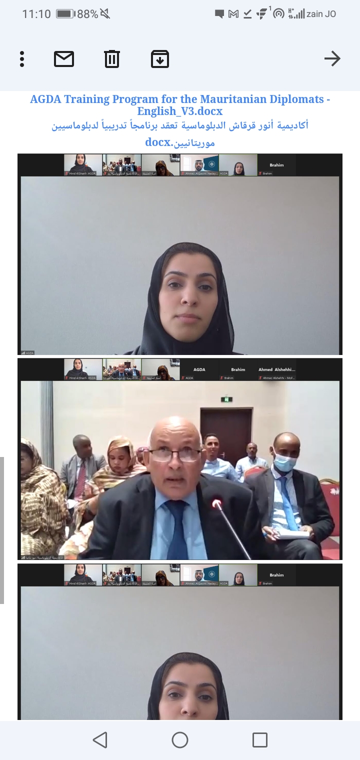 أكاديمية أنور قرقاش الدبلوماسية تعقد برنامجاً تدريبياً لدبلوماسيين موريتانيين