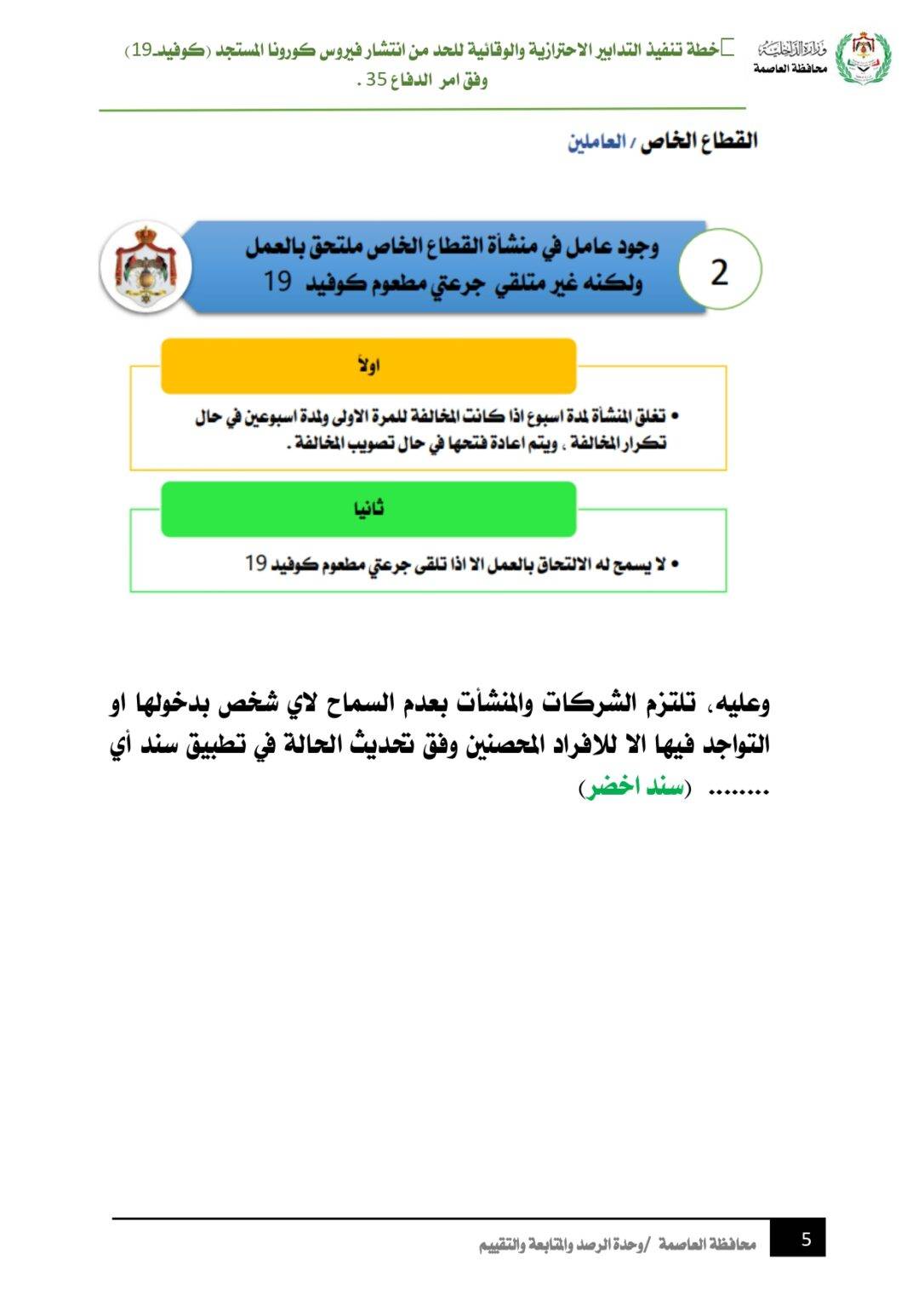 محافظ العاصمة يكشف عن خطة تنفيذ التدابير الاحترازية والوقائية للحد من انتشار فيروس كورونا