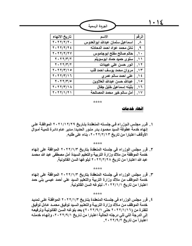 إحالات على التقاعد (أسماء)