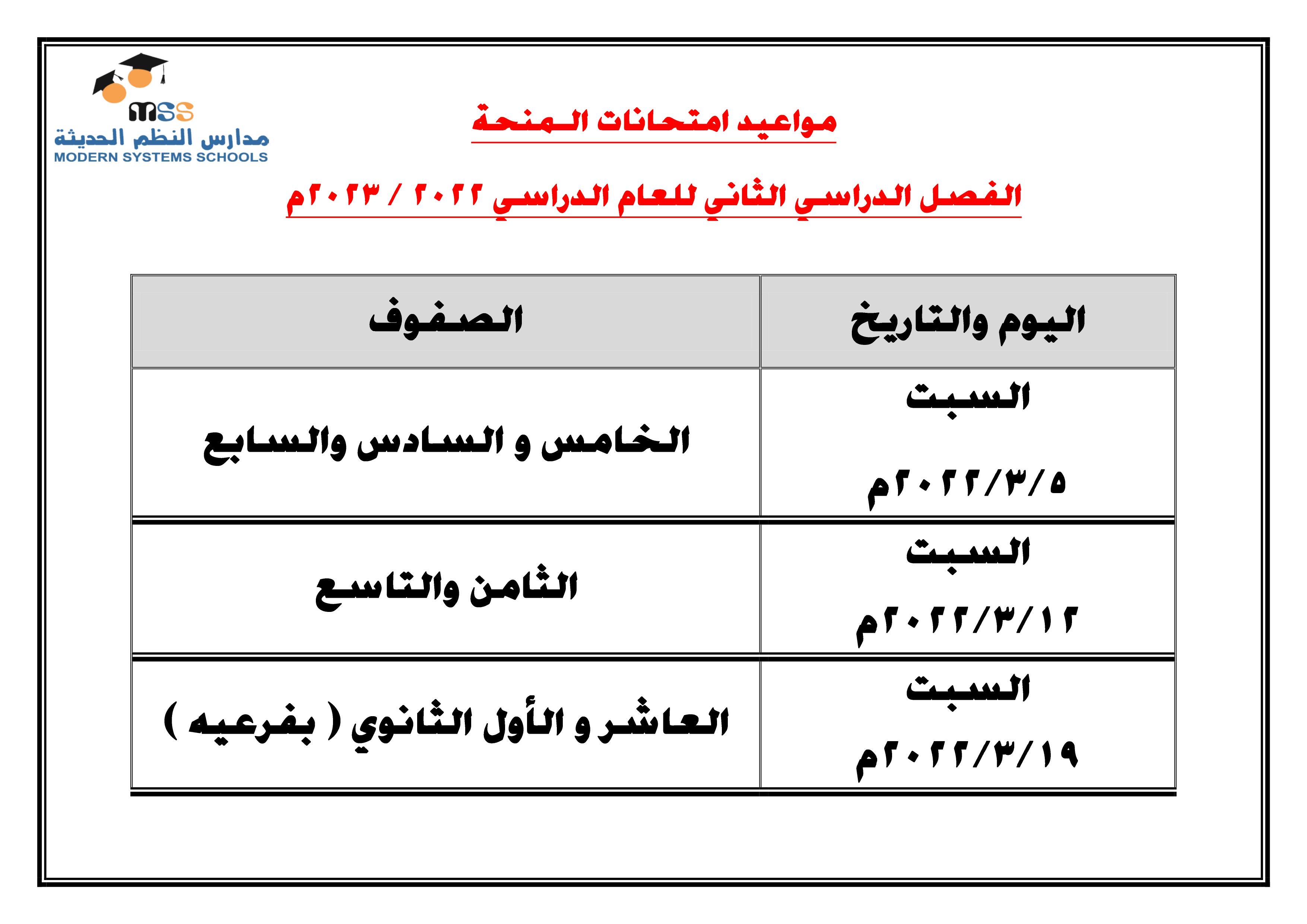 المنح الدراسية في مدارس النظم الحديثة للعام الدراسي 2022-2023