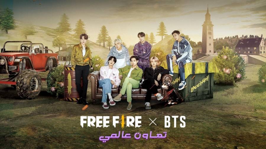 فرقة بي تي إس أيقونة البوب في القرن 21، تمثل أحدث سفراء فري فاير على مستوى العالم