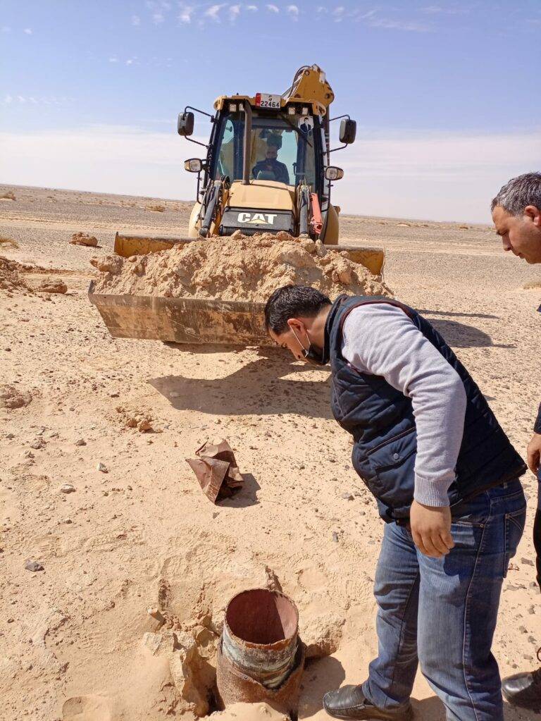 ضبط اعتداءات على خط ناقل مياه الزارة ماعين