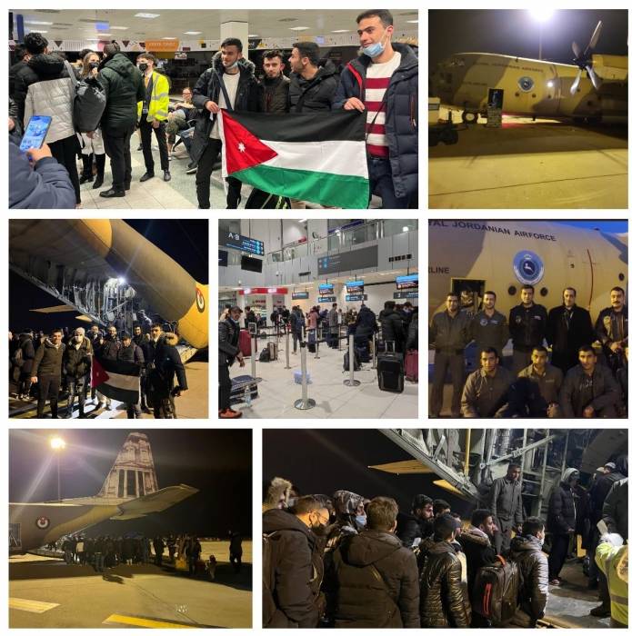 طائرة الإخلاء الثانية للمواطنين الأردنيين القادمين من أوكرانيا عِبر رومانيا وهنغاريا