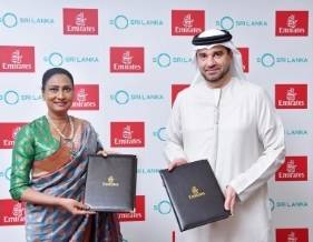 logo Emirates طيران الإمارات توقع مذكرة تفاهم مع سياحة سريلانكا
