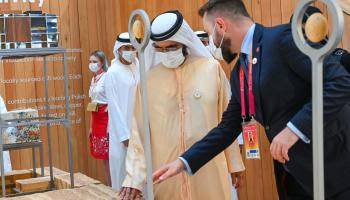 محمد بن راشد يلتقي رئيس وزراء ألبانيا في جناح بلاده في إكسبو 2020 دبي