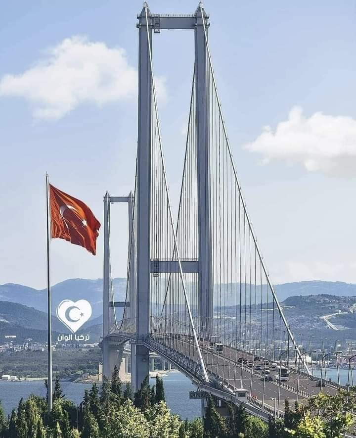 بالصور : الرئيس التركي يفتتح أطول جسر معلق في العالم جناق قلعة 1915 الرابط بين قارتي أوروبا وآسيا 
