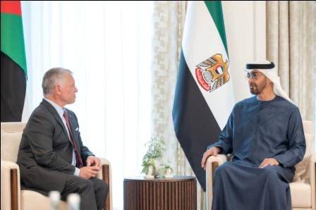 الشيخ محمد بن زايد والملك عبدالله بن الحسين يبحثان العلاقات الأخوية ومسارات التعاون والعمل المشترك