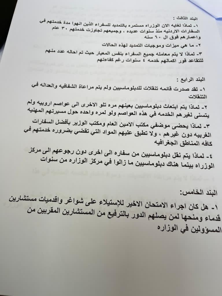 النائب الدكتور علي الطراونة يوجه سؤالا من 7 بنود إلى وزير الخارجية وشؤون المغتربين 