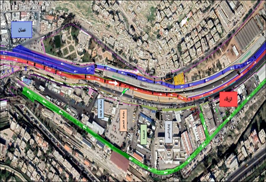 الأشغال تعلن البدء بأعمال تنفيذ جسرالمحطة، والمنطقة الواقعة إمام ادارة السير ضمن أعمال مشروع الباص سريع التردد