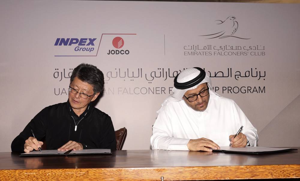 توقيع مذكرة تفاهم بين نادي صقاري الإمارات وشركة إينبيكس اليابانية 