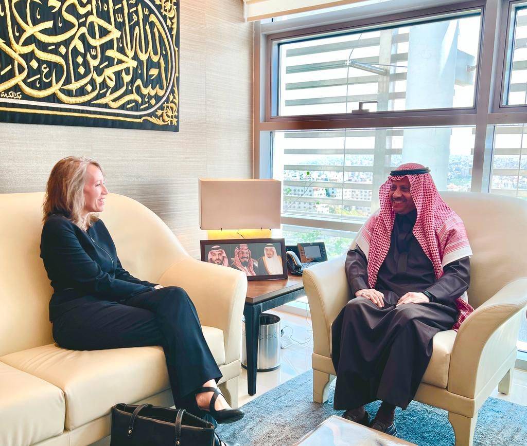السفير السعودي لدى الاردن يلتقي المنسق المقيم للأمم المتحدة في الأردن شيري اندرسون.