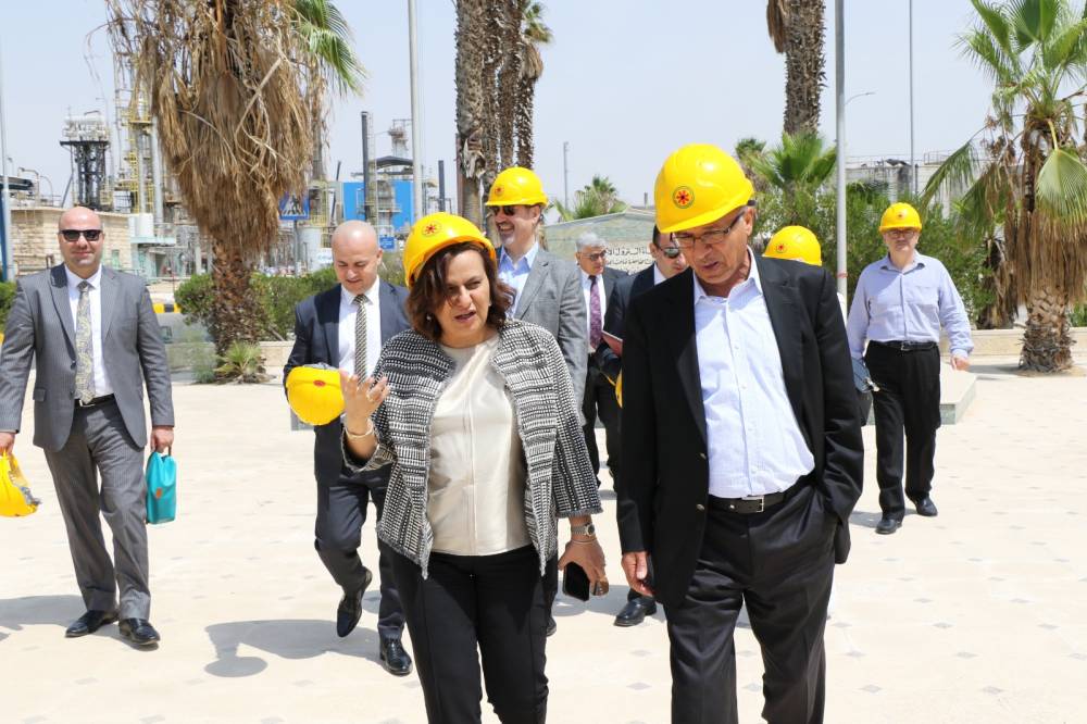 وزيرة الاستثمار تزور شركة المصفاة للاطلاع على مستجدات مشروع التوسعة الرابع
