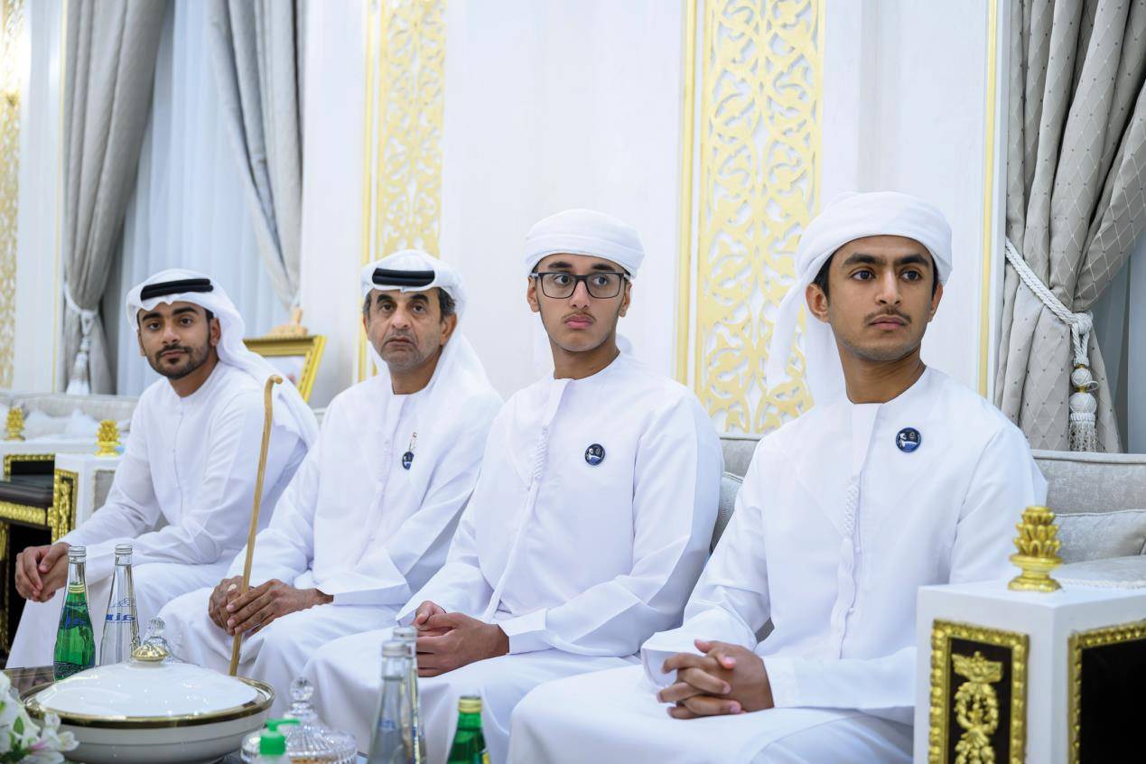 خالد بن محمد بن زايد يحضر حفل استقبال رائد الفضاء الإماراتي سلطان النيادي في مدينة العين