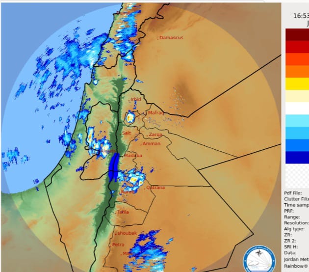 الارصاد الجوية تحذر المواطنين في عجلون والكرك