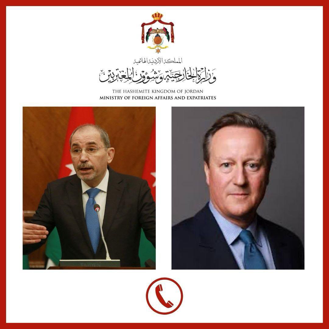 وزير الخارجية الأردني يتلقى اتصالا هاتفيا من وزير الخارجية البريطاني 