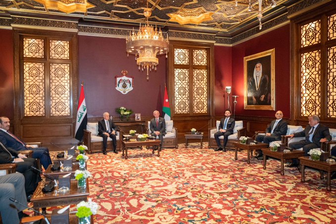 الملك والرئيس العراقي يبحثان التطورات الراهنة والأوضاع في غزة