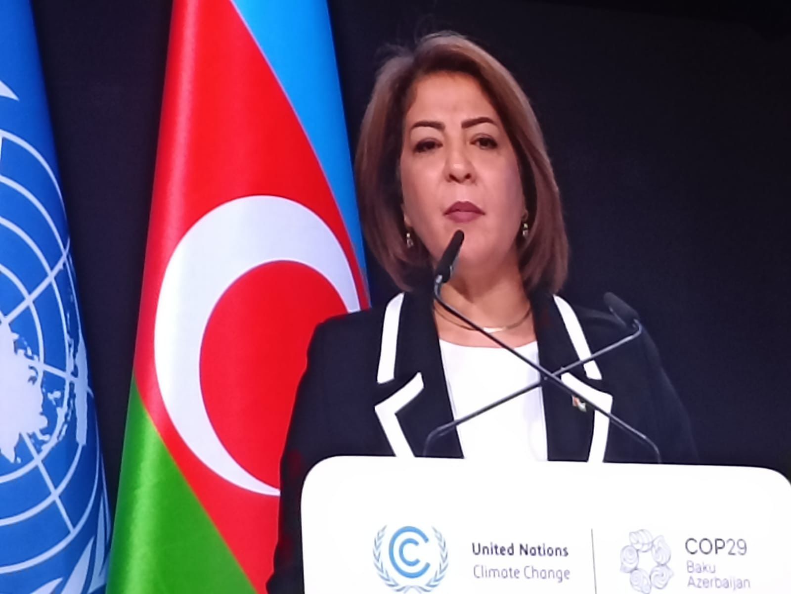 خلال كلمة دولة فلسطين في مؤتمر المناخ COP 29 في باكو  التميمي تطالب دول ومنظمات العالم المجتمعين بالضغط على الاحتلال لوقف حرب الإبادة على قطاع غزة