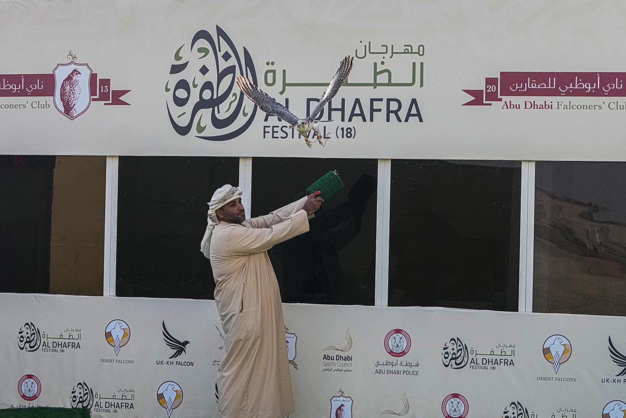 انطلاق مسابقة مهرجان الظفرة للصيد بالصقور  