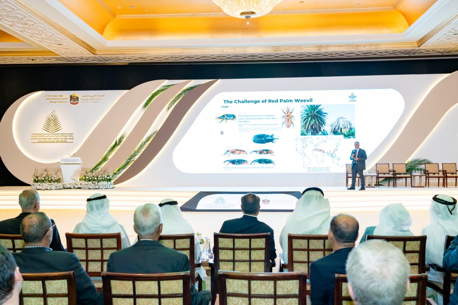 في إطار الشراكة في الابتكار الزراعي بين الـمكتب الشؤون الدولية - بديوان الرئاسة ومؤسسة جيتس العالمية بالتعاون مع جائزة خليفة الدولية لنخيل التمر والابتكار الزراعي 