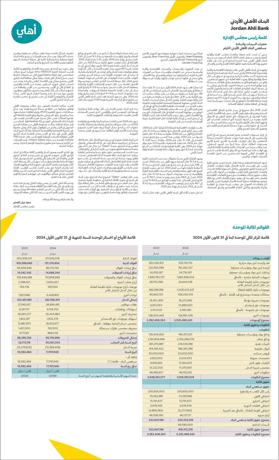 البنك الأهلي يعرض التقرير السنوي التاسع والستين للعام 2024