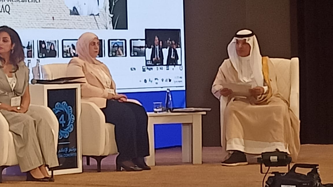 في مؤتمر الاعلام العربي  ببغداد الحارثي يؤكد بأن الإعلام يحفز السلوك الإيجابي لدعم سياسات البيئة المستدامة وتعزيز مبادرة الشرق الأوسط الخضراء