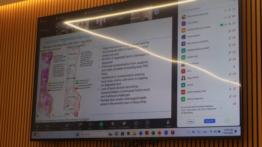 سلطة جودة البيئة تعقد اجتماع مجموعة عمل قطاع البيئة وتبحث التحديات البيئية في فلسطين