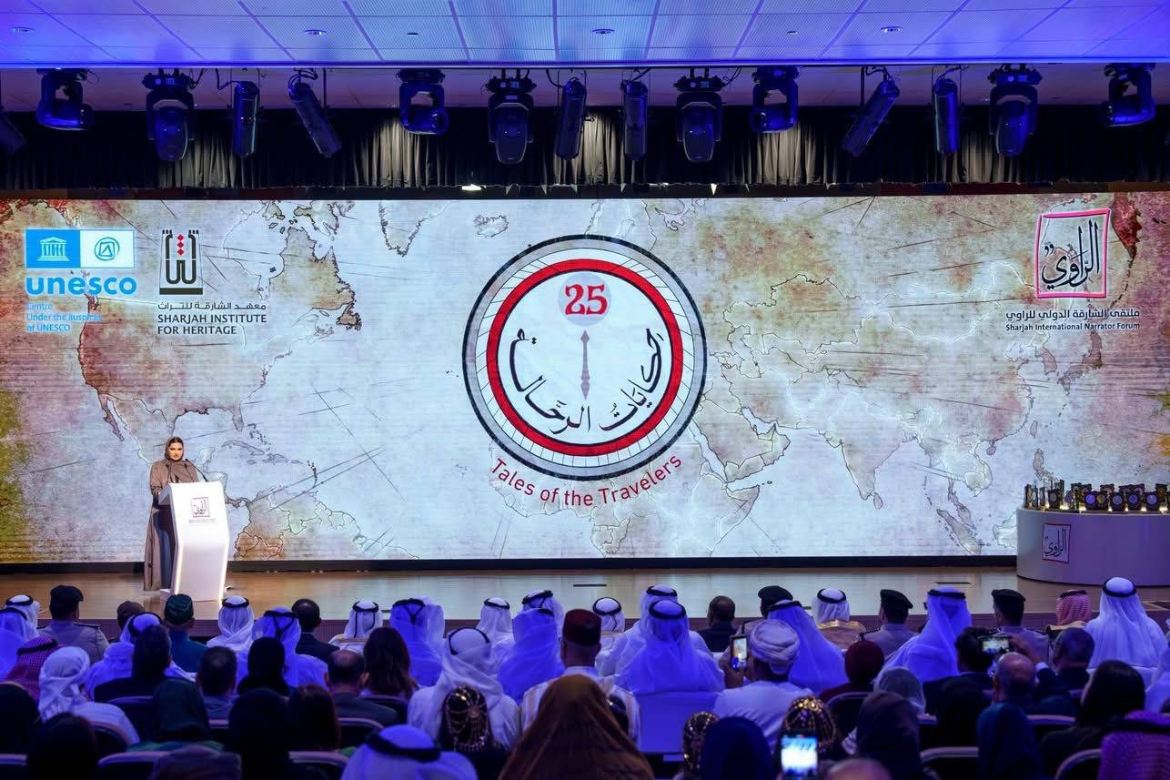حاكم الشارقة يفتتح الدورة الـ25 من ملتقى الراوي احتفاءً باليوبيل الفضي تحت شعار “حكايات الرحّالة”