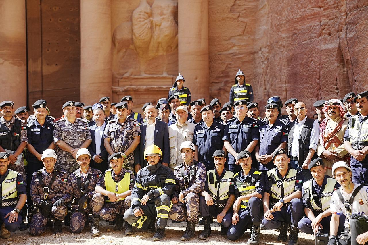 مديرية شرطة غرب معان تنفذ تمريناً بالتعاون مع سلطة إقليم البترا للتعامل مع السيول داخل الموقع الأثري