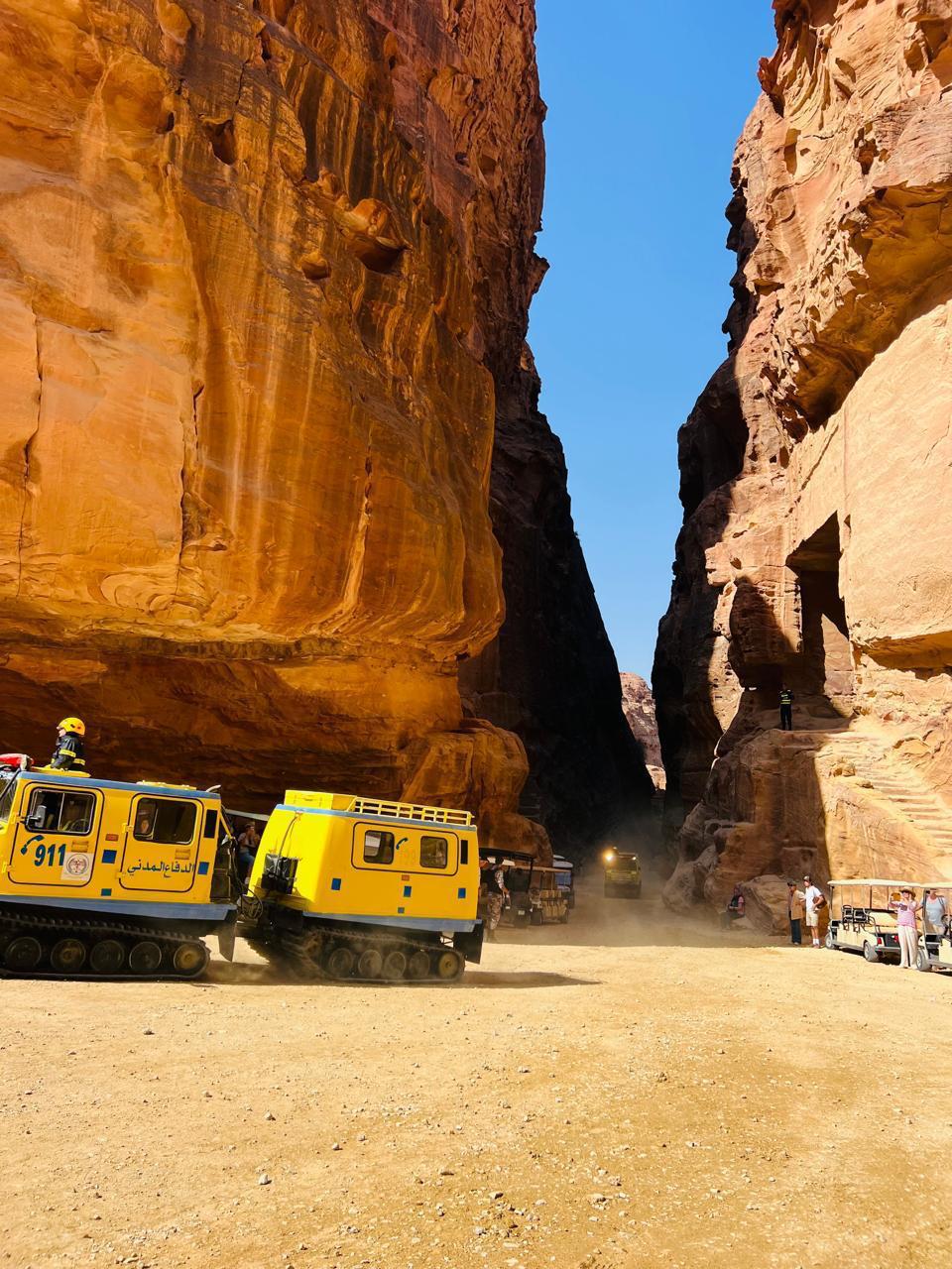 مديرية شرطة غرب معان تنفذ تمريناً بالتعاون مع سلطة إقليم البترا للتعامل مع السيول داخل الموقع الأثري