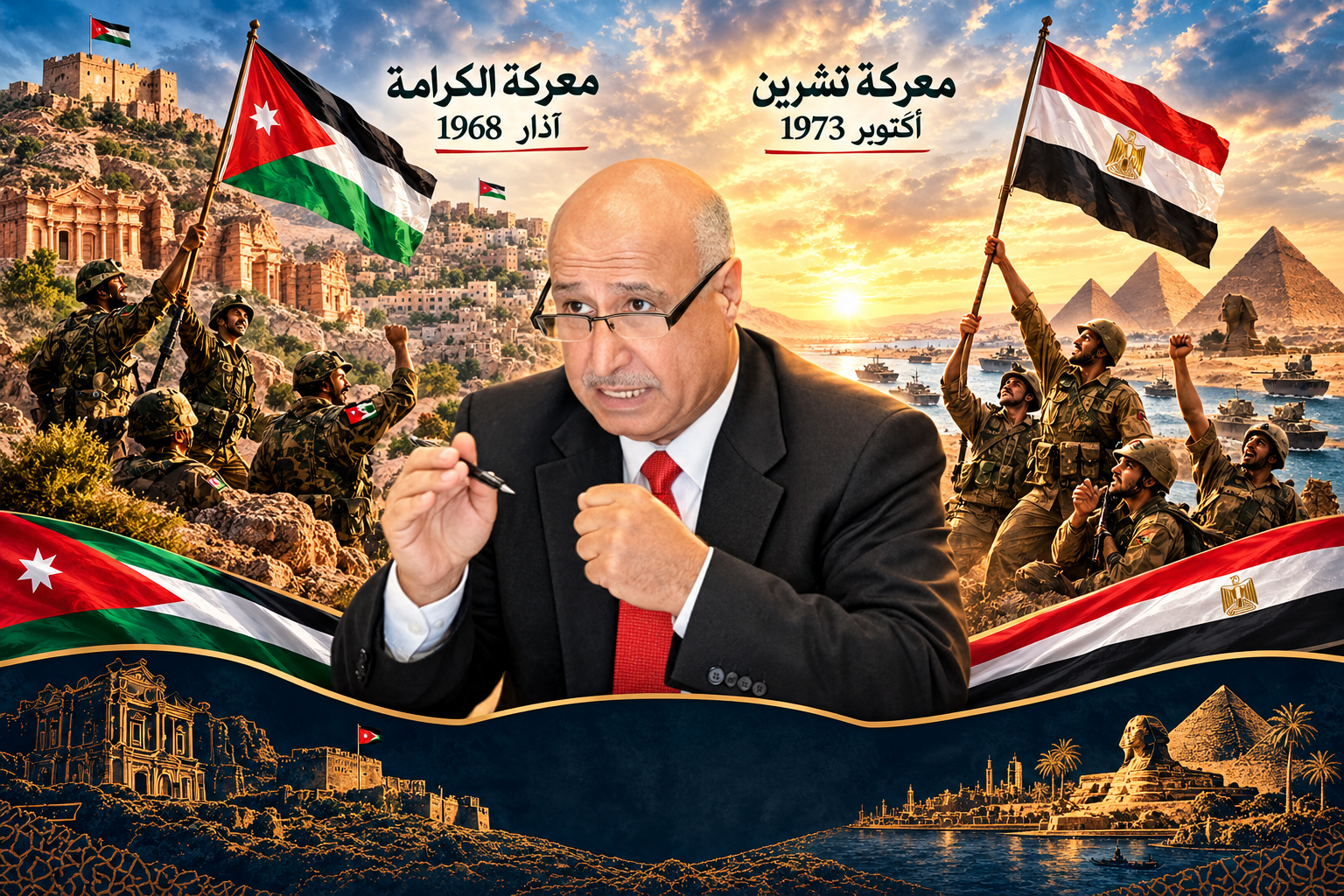 من معركة الكرامة في الأردن إلى معركة تشرين / أكتوبر في مصر ... حين تنتصر الإرادة المصرية والأردنية /  مقال بقلم رئيس التحرير: المستشار محمد صالح الملكاوي