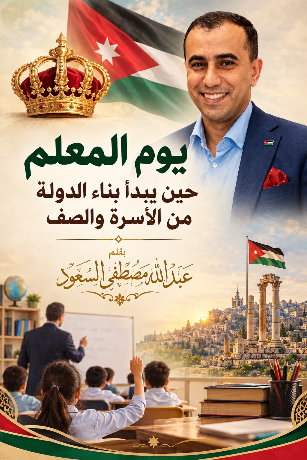 يوم المعلم حين يبدأ بناء الدولة من الأسرة والصف بقلم: عبد الله مصطفى السعود