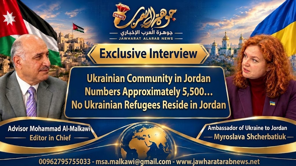An Exclusive Interview by the Ambassador of Ukraine to Jordan with 'Jawharat Al-Arab News' Website on Ukrainian-Jordanian Relations and Russia's War Against Ukraine / Conducted by Editor-in-Chief, Advisor Mohammad Saleh Al-Malkawi